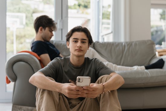 YP with phone